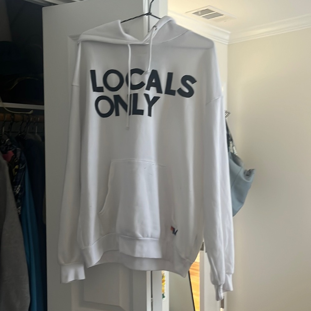 RARE AVIATOR NATION LOCALS ONLY HOODIE WHITE